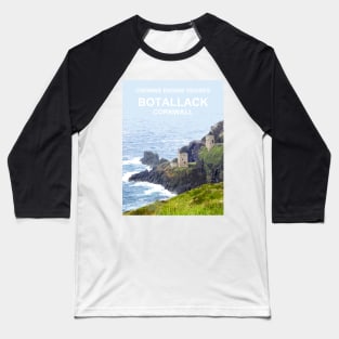 Botallack Cornwall. Engine Houses. Cornish gift Travel location poster Baseball T-Shirt